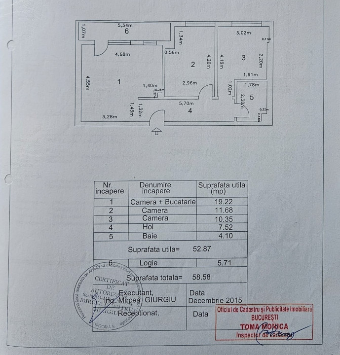 Apartament cu 3 camere în Sălăjan